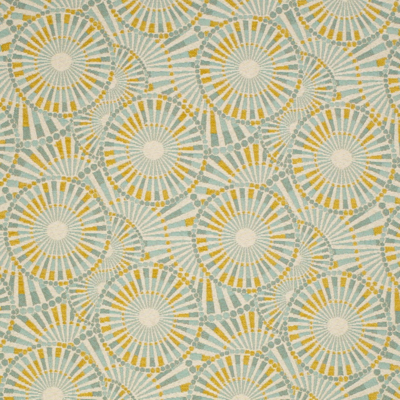 Summer - Aqua Teal Abstract Geometric Upholstery Fabric 54 Inches"